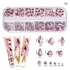 박스형 럭셔리 반짝이 행성 네일 참 합금 Matal 3D 네일 아트 라인석 블링 믹스 스타일 스트 라스 다이아몬드 매니큐어 장식 보석, 1개