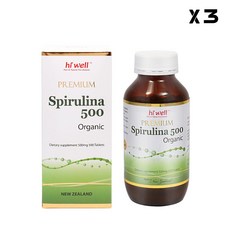 하이웰 프리미엄 스피루리나 500mg 오가닉 500정, 3개