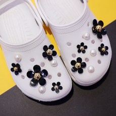 블랙 데이지 꽃 지비츠세트 크록스 장식 3d 입체 피규어 꾸미기 신발 악세사리