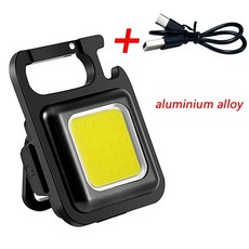 다기능 미니 LED 손전등 휴대용 포켓 키체인 USB 야외 캠핑 코르크 스크류, 02 aluminium alloy_02 200 mAh, 1개