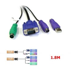 업글원정대 KVM RGB to PS2 COMBO 케이블-1.8M(W1EB072), 옵션 필수 확인 재확인필수