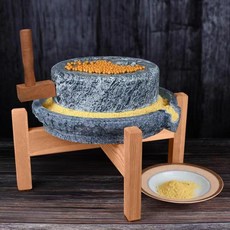 맷돌 멧돌 순두부 커피 옛날 돌절구 미니 전통 가정용 스톤 맷돌 작은 스톤 밀 18, 상판 20cm 하판 30cm 석재 선반 4 다리