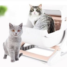 제이큐 고양이 반자동 화장실 애완용품 변기, 본상품선택, 1개