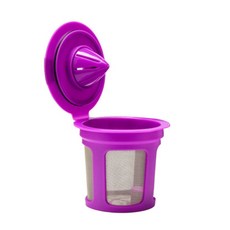 리필 가능한 커피 필터 컵 재사용 가능한 커피 포드 충전 캡슐 호환, purple, 1개
