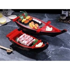 배모양 일식집 플레이팅 식당 스시 회접시, 1개, 8. 투명 중형 48x17x9