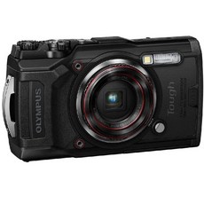OM SYSTEM 올림푸스 TG-6 블랙 수중카메라 방수 동결방지 고해상도 밝기 4K 비디오 44배 매크로 촬영, Black, Base, Underwater camera, Black, 1개