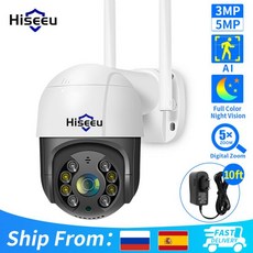 스마트 홈 보안 WIFI 카메라 가정용 홈캠 펫캠 베이비캠 감시 카메라 영상통화 Hiseeu 스마트 와이파이 PTZ 5 배 디지털 AI 인간 ONVIF 무선 CCTV IP IPTV, 1개, 8) 2MP 32G Card - AU 플러그