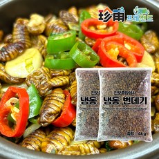 냉동 번데기 무염 무첨가 고단백 단백질 대용량 술안주 영양 간식 저칼로리, 4kg, 2개