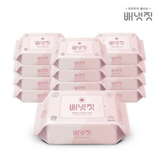 배냇짓 아기물티슈 오리지널 파머스 빈, 리필형, 20매, 12팩