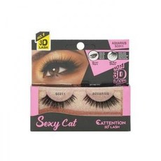 EBIN NEW YORK CATTITUDE 3D LASHES Aquarius Sexy Cat 3D 속눈썹 경량 및 재사용 가능 동물 실험