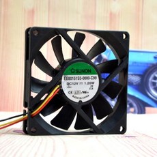 EE80151S30000C99 12V 120W 8cm 3와이어 섀시 음소거 냉각 팬, 1개