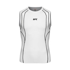 UFC SPORT 블레이즈+ 머슬핏 슬리브리스 화이트 U4SLV2106WH