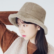 스웨이드 양털 레트로 감성 버킷햇 무스탕 뽀글이 벙거지모자
