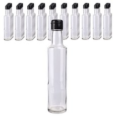 가인글로벌 원형오일250 DA 투명 유리병, 원터치캡(소) 블랙, 36개, 250ml