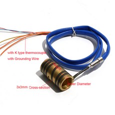 LUJINXUN 핫 러너 황동 히터 K 열전대 포함 구리 코일 히터 220V 600 700W 13mm x 95 110mm 3x3mm 섹션 1, 600W 13x95mm(IDxH), 1개