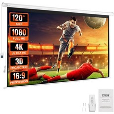 VEVOR 프로젝터 스크린 100인치 수동 풀다운 프로젝터 스크린 169 4K 1080 HD 프로젝터 스크린 자동 잠금 휴대용 프로젝션 스크린 패밀리 홈 오피스 극장용 프로젝터, TLES120