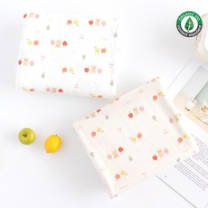 피치1000 대폭 오가닉 양면 다이마루 푸푸베어 2컬러 [E0896] 오나선, 크림아이보리, 1개