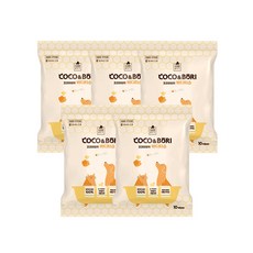 코코와보리 레이온 100% 강아지 고양이 바디티슈 65gsm 엠보싱 도톰 물티슈, 5개, 10개입