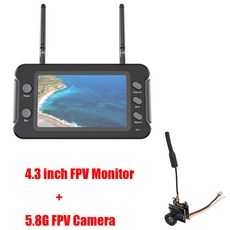 드론 부품 5.8G 40CH 듀얼 안테나 FPV 고글 모니터 비디오 안경 헤드셋 HD W/ 25mW 송신기 fpv 카메라 + 레이싱 무인 항공기 용 Osd, 4.Fpv Set2