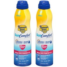 Banana Boat Continuous SPF50+ 스프레이 6 Ounce Sun 컴포트 170g, 3세트