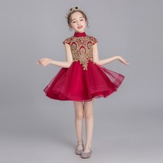 해외 여자아동드레스 유아초등공주드레스 백일 돌 생일파티용 카라 레이스 쉬폰드레스 키즈용 레드여아공주치마봉봉봉봉사아동웨딩프리미엄여아MC꽃동아