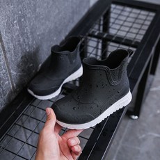 어린이 신발 PVC 레인 패션 방수 스포츠 부츠 캐주얼 Anti Slip Kids Shoes, [01] 25 (insole 17.5cm), [01] Black, 1개