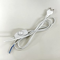 220V AC 전원코드 디밍 스위치 조광기형 2M 흰색 화이트 케이블, 1개