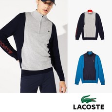 라코스테 Breathable 니트 반집업 남성 골프 스웨터