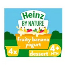 Heinz By Nature 하인즈 바이 네이처 아기 이유식 간식 프루티 바나나 요거트 4개월 이상 100g 4개입