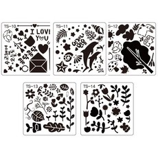 T_ DIY 방과후만들기 봄 꽃 식물 스텐실도안 모형판(소) (20종 택 1)