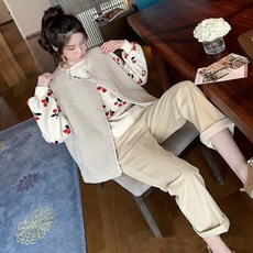 34776 양털조끼 베스트 니트뽀글이 페이크퍼 김장조끼