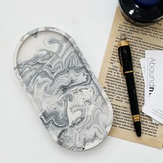 제스모나이트 주얼리 트레이 티코스터 책상꾸미기 승진 선물 타원형 테라조 어바운드마인