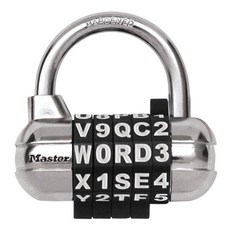 Master Lock 자물쇠 나만의 단어 조합 6.4cm 너비 블랙 1534DBLK, 1 Count (Pack of 1), 1개
