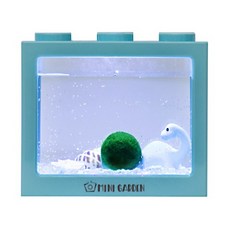 미니가든 LED 블럭어항 마리모 DIY 세트 마리모포함, 3.공룡 친구(블루), 3.마리모L, 1.자갈 100g