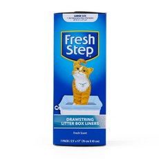 Fresh Step Drawstring Cat Litter Box Liners Fresh 프레쉬 스텝 드로스트링 고양이 배변 상자 라이너 프레시 향기 대형 사이즈 2.5"x, 1개, Large