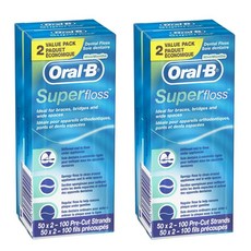 OralB 오랄비 수퍼 플로스 민트 치실 50개입 4팩 Super Floss Pre-Cut Strands Mint, 0개, 0개