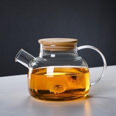 찻주전자 유리 물주전자 투명 1L 가정용 내열 주스 티팟 차 1 8L 꽃 대용량 붕규산염, 1L Style B