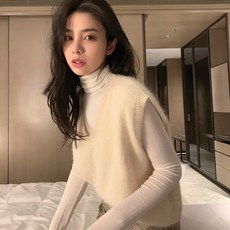 앙고라니트 스모크그레이 가디건 여성가을용 뉴타입 앙고라 털옷 조끼 밖에걸쳐입는스타일 V넥 상의