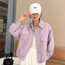 여성 여름 점퍼 오버핏 허리 스트링 얇은 바람막이 자외선차단