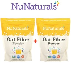 (1+1) 뉴네츄럴 오트 파이버 NuNaturals Oat Fiber 귀리 가루 불용성 식이섬유 454g 2팩, 2개