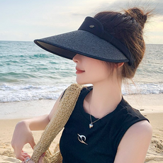에이필미 심플한 여성 썬캡 햇빛 차단 여름 라탄 모자
