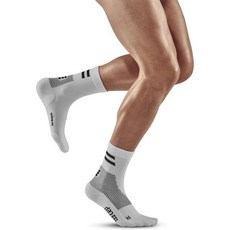 CEP 트레이닝 미드 컷 양말 운동 성, Medium, White, White