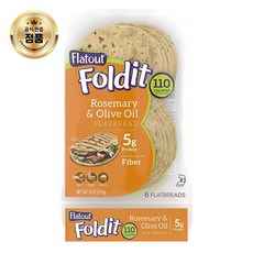 FLATOUT Flatbread Foldit ROSEMARY & OLIVE OIL 플랫브레드 로즈마리&올리브 6장 2팩 X 2세트, 1개