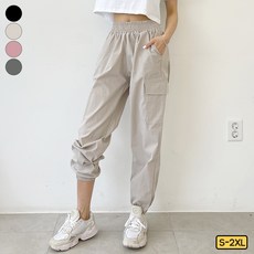 가비진 남녀공용 아노락 밴딩 카고 조거 - 이미지 4