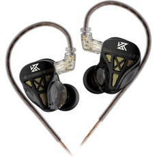 KZ DQS 유선 이어버드 다이내믹 드라이버 인 이어 모니터 헤드폰 세미 오픈 하이피 베이스 이어폰 2핀 4mm 게이밍 마이크 미포함, No Mic_DQS-black