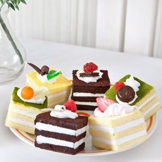 사각케익 FOFDFT 모형 모조 과일 채소 빵 소품 주방장식