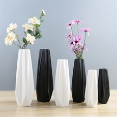 현대 간단한 세라믹 꽃병 화이트/블랙 탁상 종이 접기 꽃병 유럽 패션 화분 크리 에이 티브 웨딩 선물 홈 인테리어|꽃병|, 1개, White L