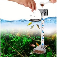 PetzLifeworld 2 in 1 뮤티 펑션 부유 및 가라앉는 수족관 물고기 새우 먹이 공급기 | 어떤 높이 탱크에도 길이를 연장할 수 있음 행온 타입 부착하기 쉬운 세척 공급, 1개