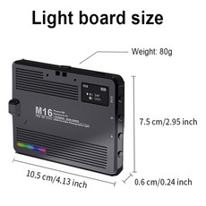 휴대용 사진 조명 디밍 가능 사진 필 인 램프 충전식 소프트 라이트 패널 LED 비디오 라이트 3000 9900K 500mAh, M16RGB - 9900k