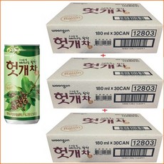 웅진헛개차캔 180mlx90캔(30캔x3박스), 90개, 180ml